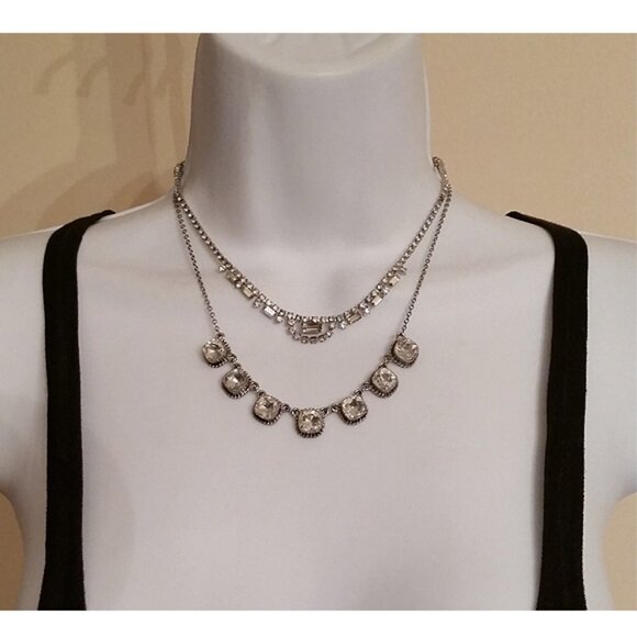 CURATED bundle 2 glam style dazzling necklaces vintage and modern - Picture 1 of 4